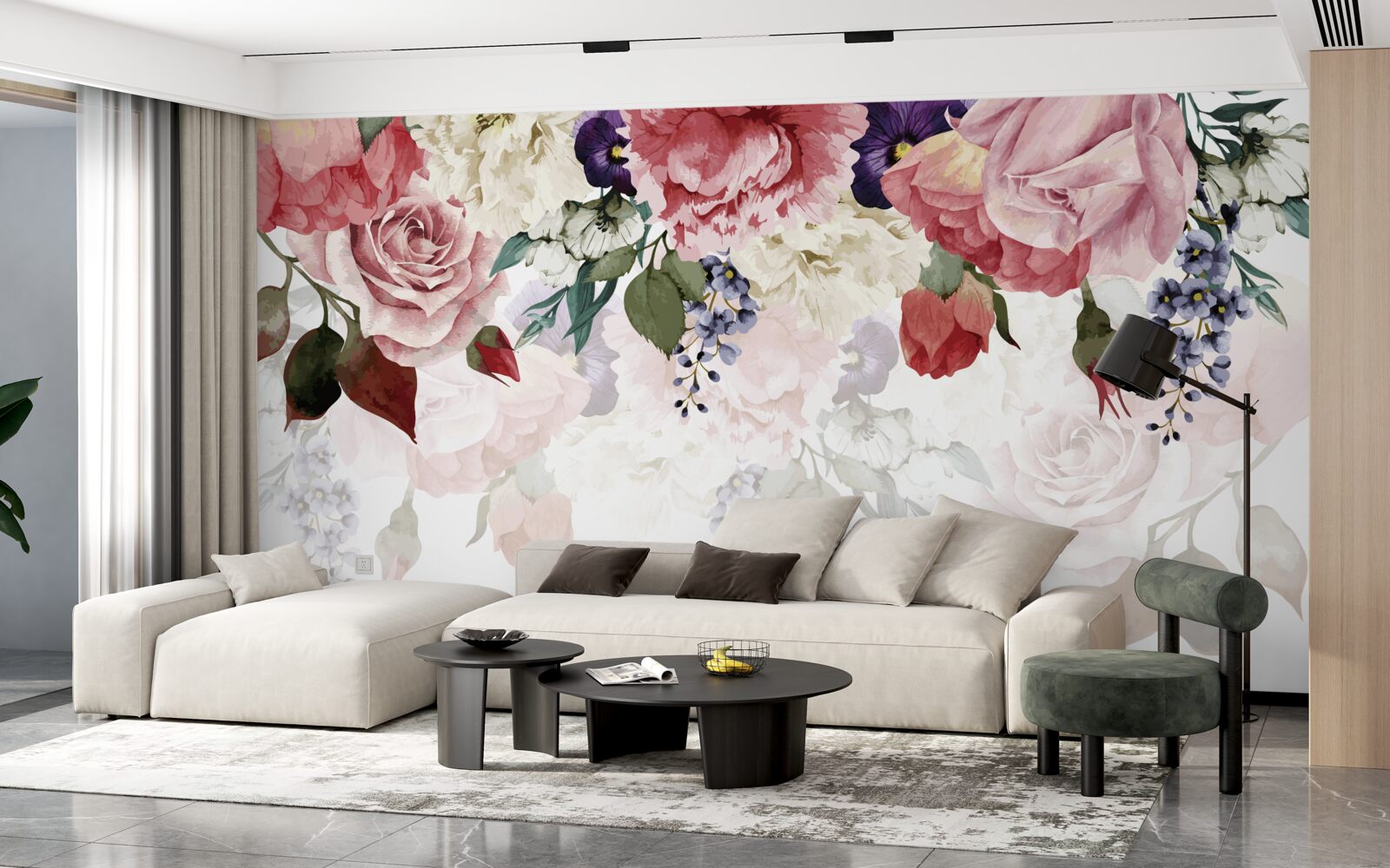 Fototapeta zloženie padajúcich kvetov