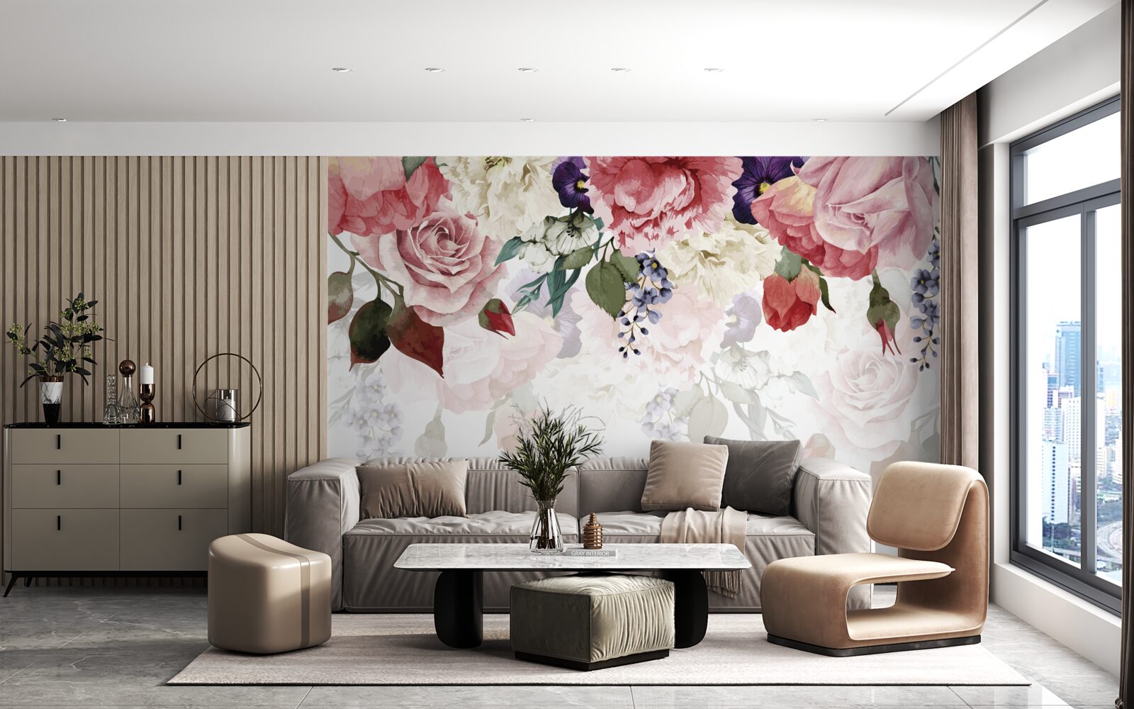 Fototapeta zloženie padajúcich kvetov