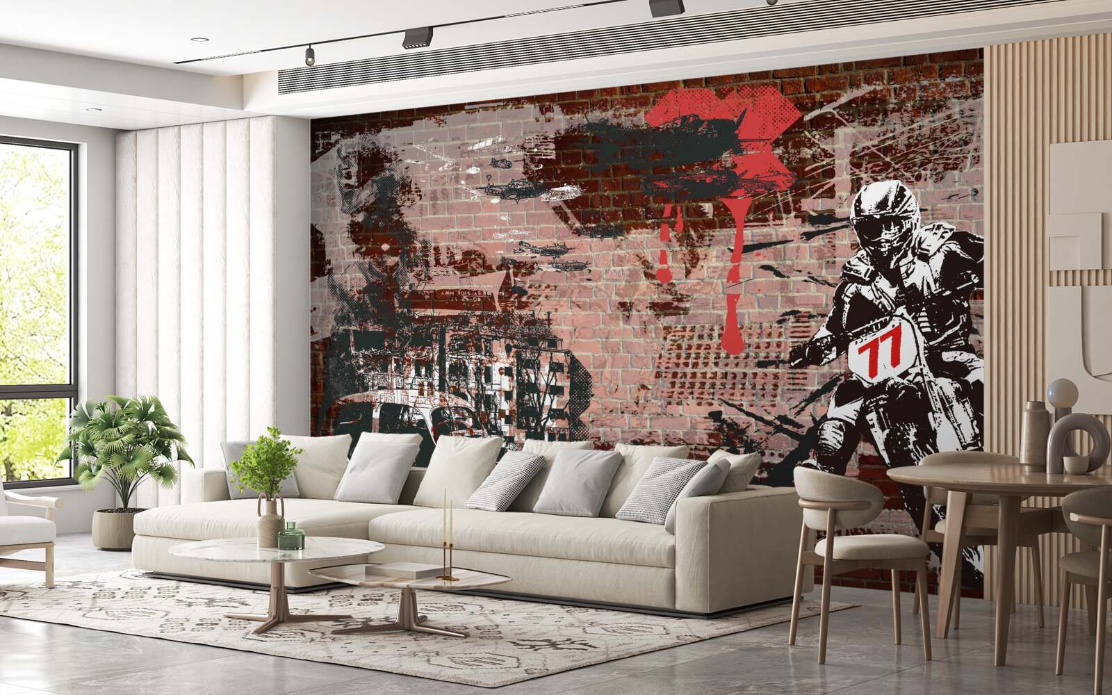 Fototapeta cyklista na motorke