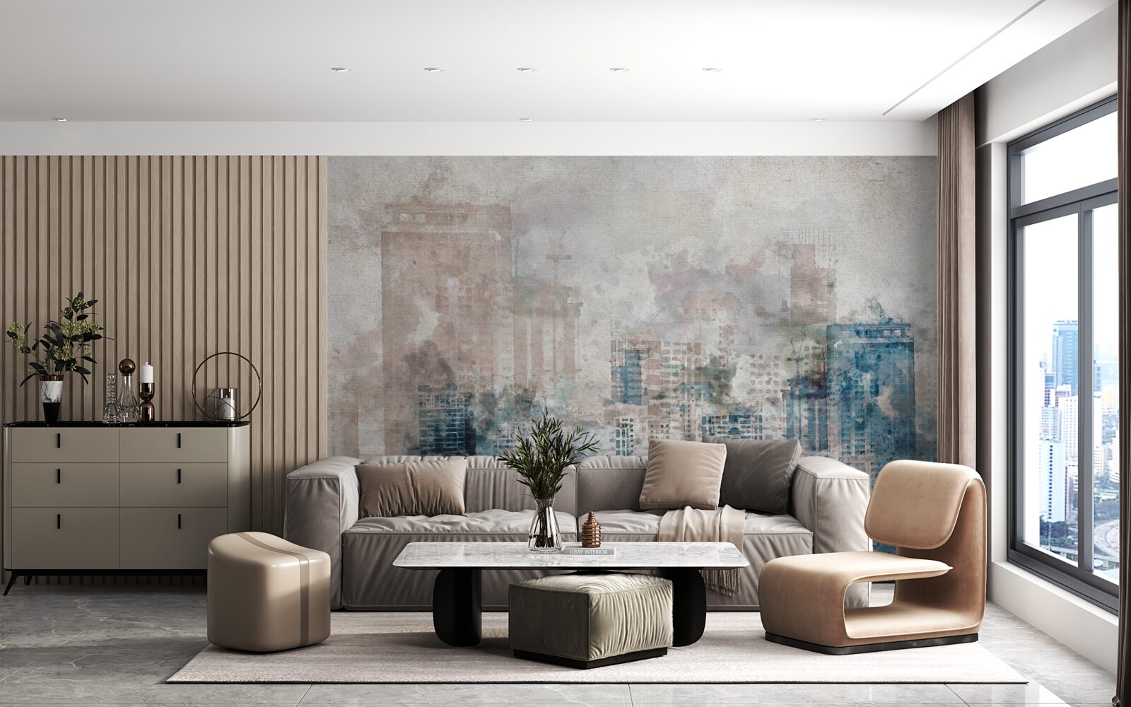 Fototapeta hmlisté ulice moderného veľkomesta