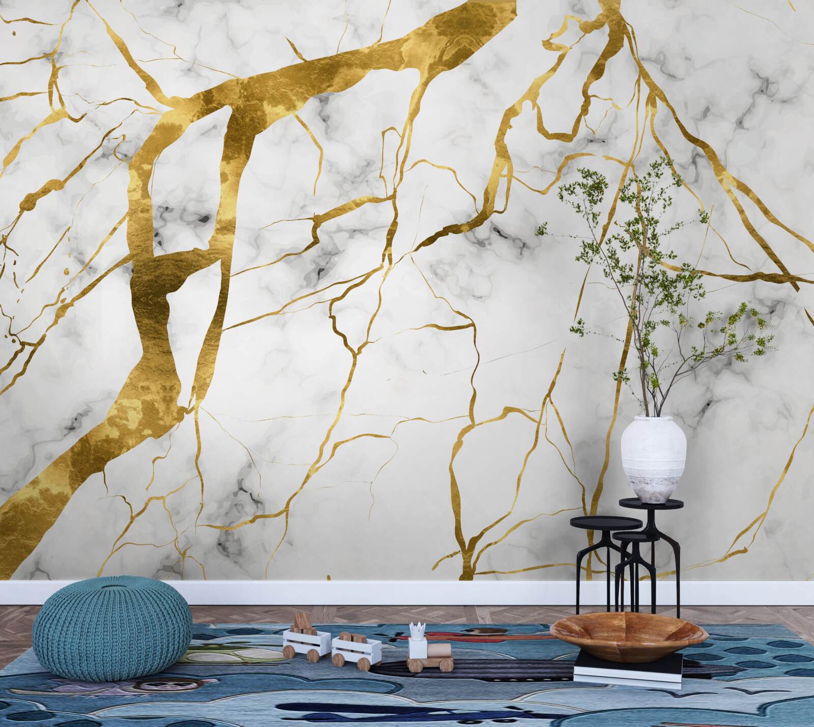 Fototapeta Blesky osvetľujú nočnú oblohu