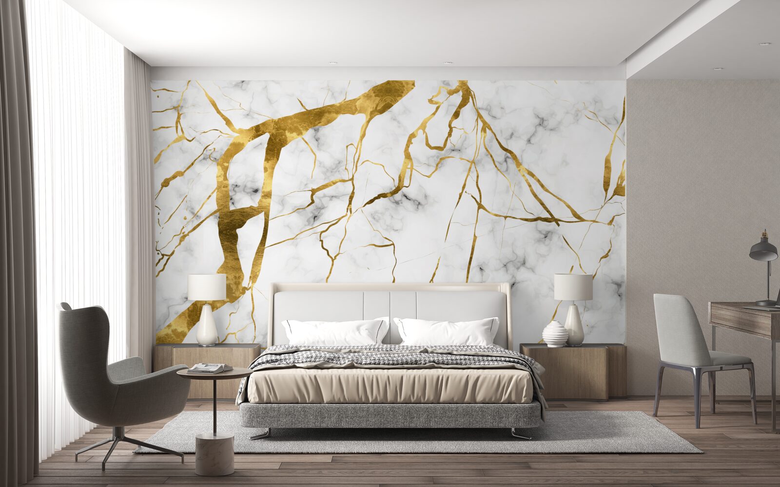 Fototapeta Blesky osvetľujú nočnú oblohu