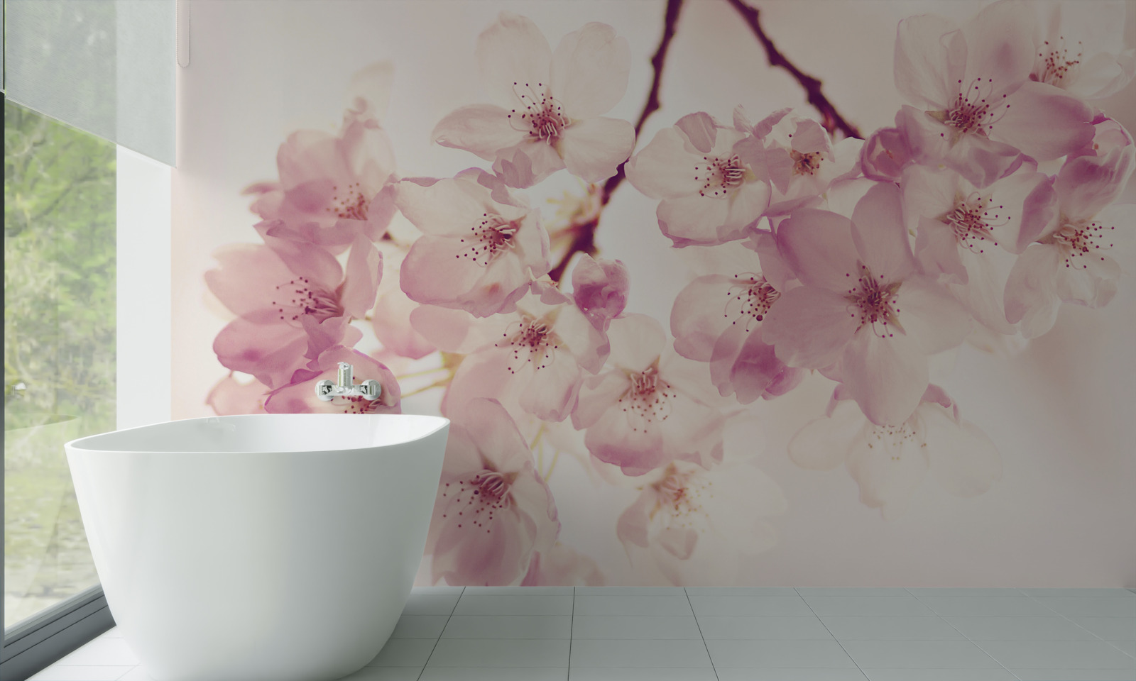 Fototapeta kvety divokej čerešne, plné jemnosti