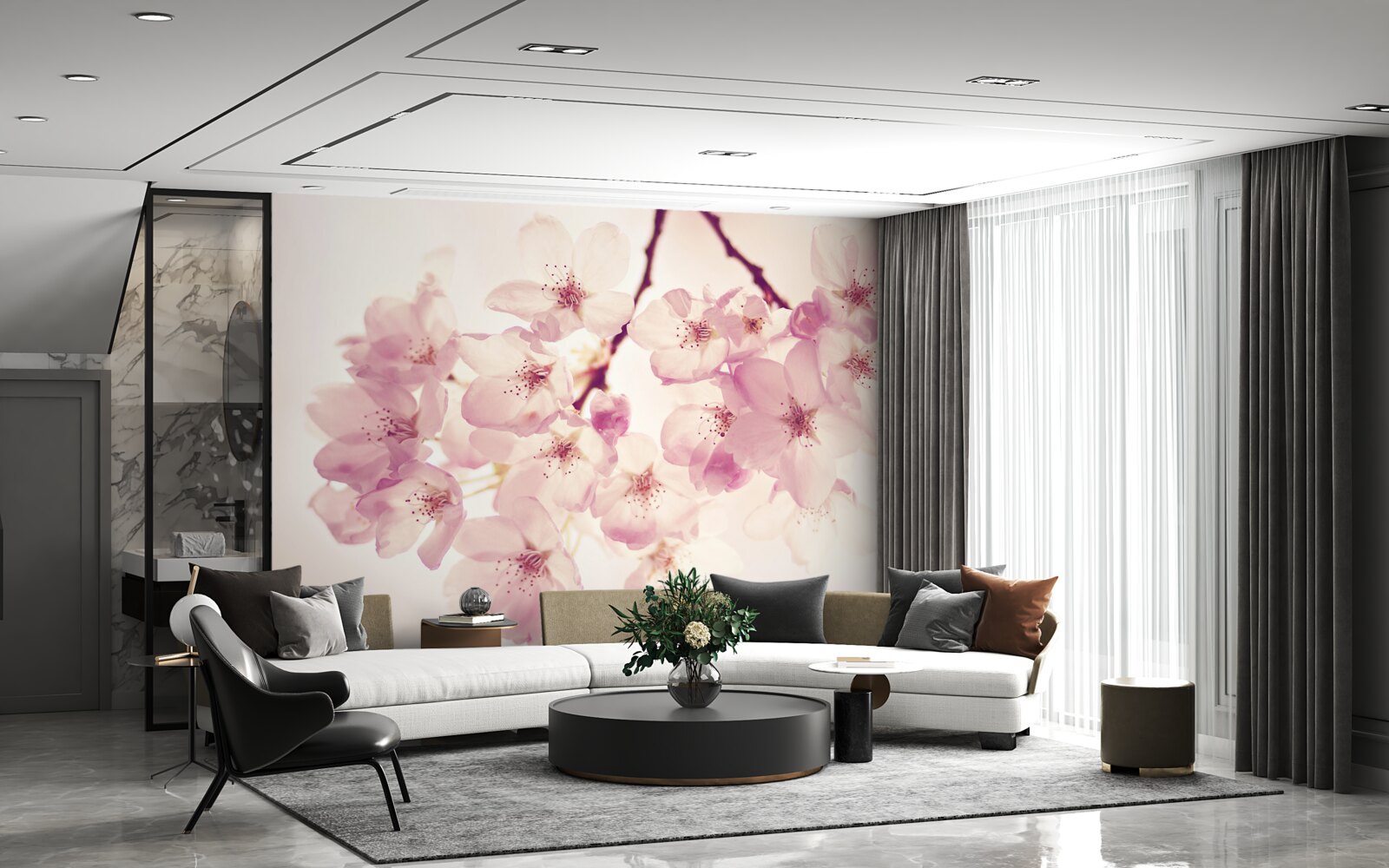 Fototapeta kvety divokej čerešne, plné jemnosti