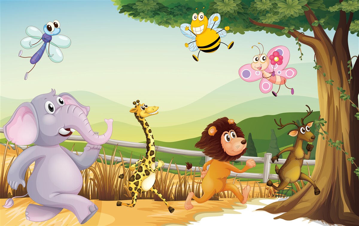 Fototapeta zvieratá behajú na poli