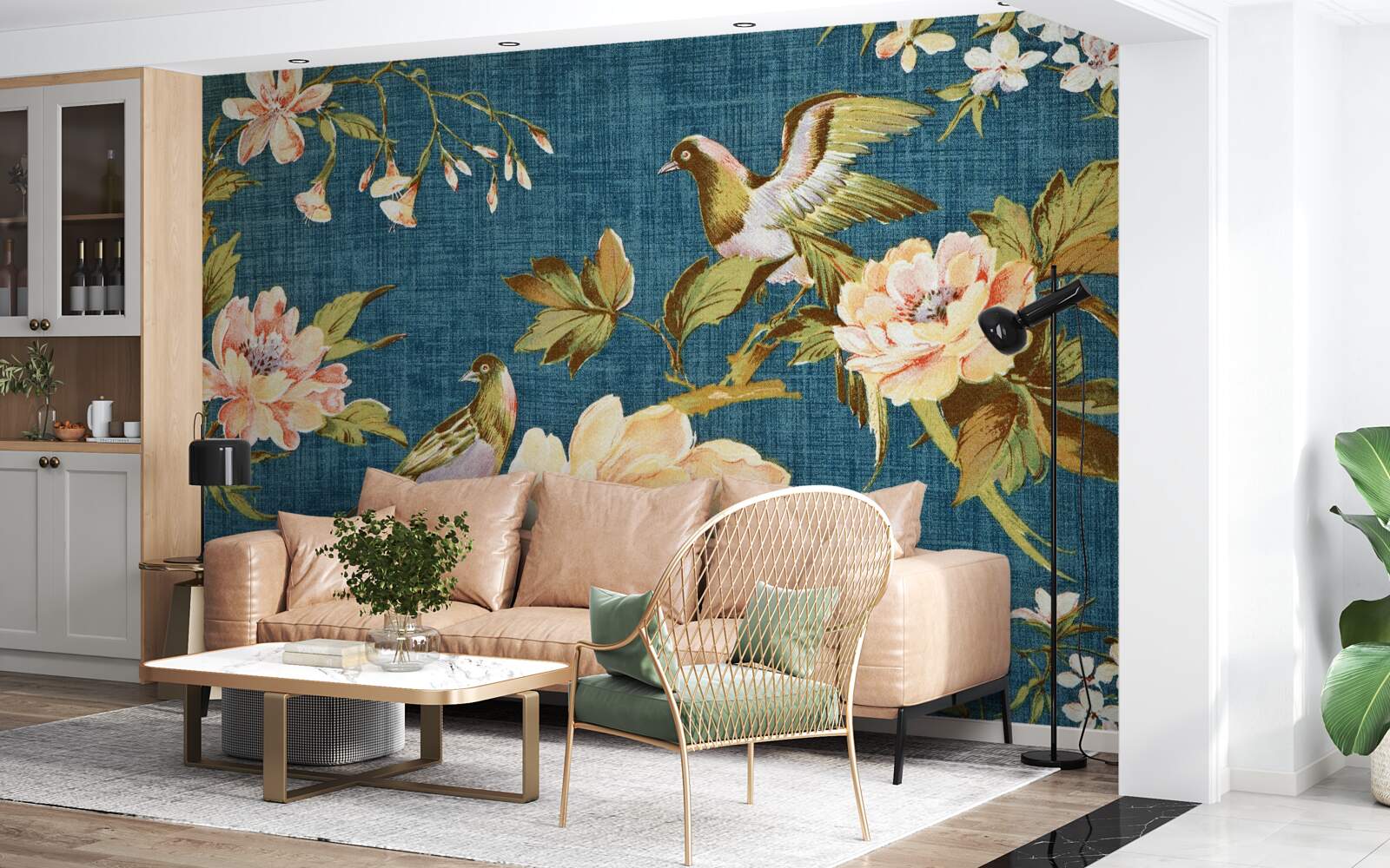 Fototapeta dva papagáje medzi ružami