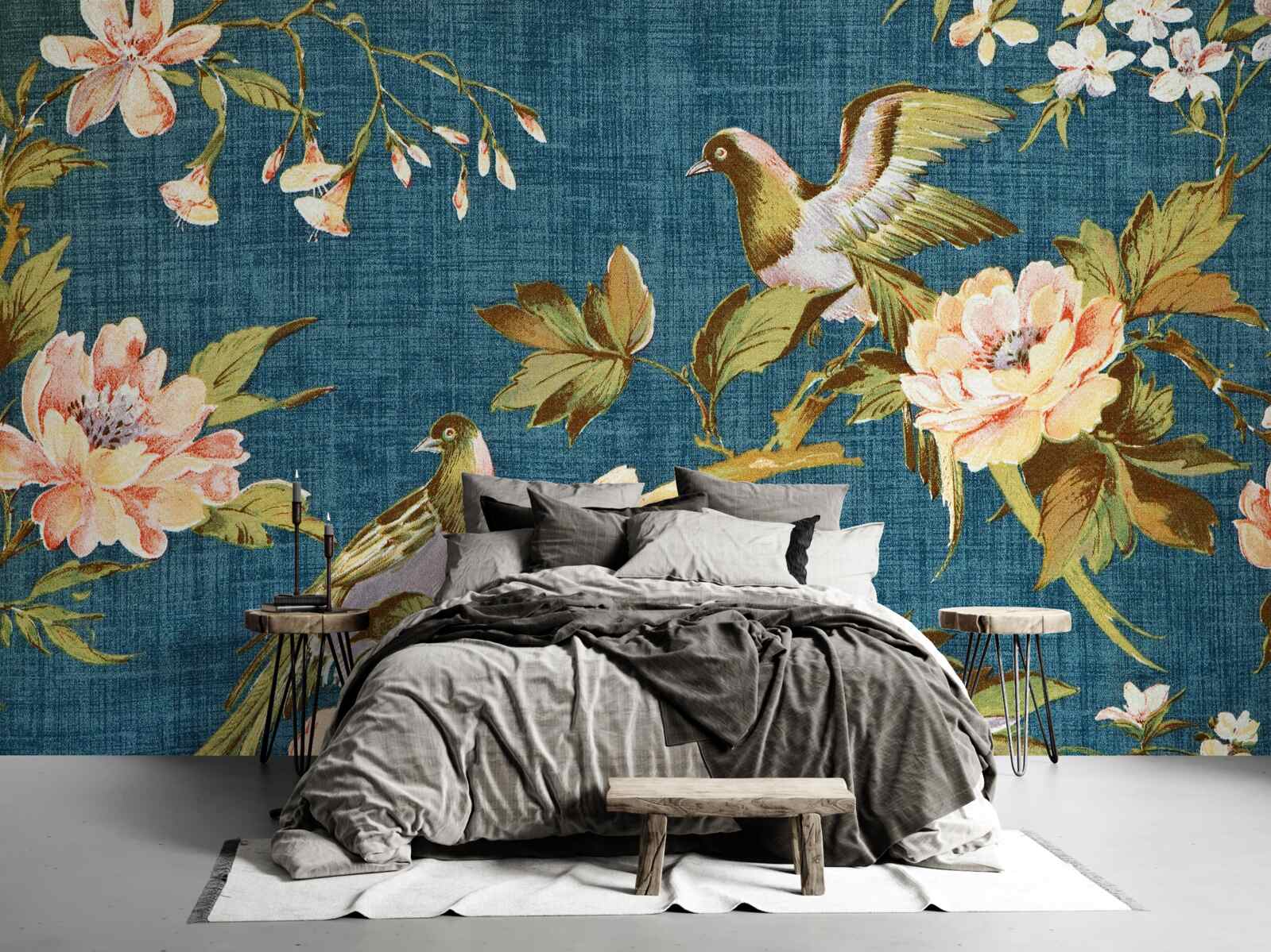 Fototapeta dva papagáje medzi ružami