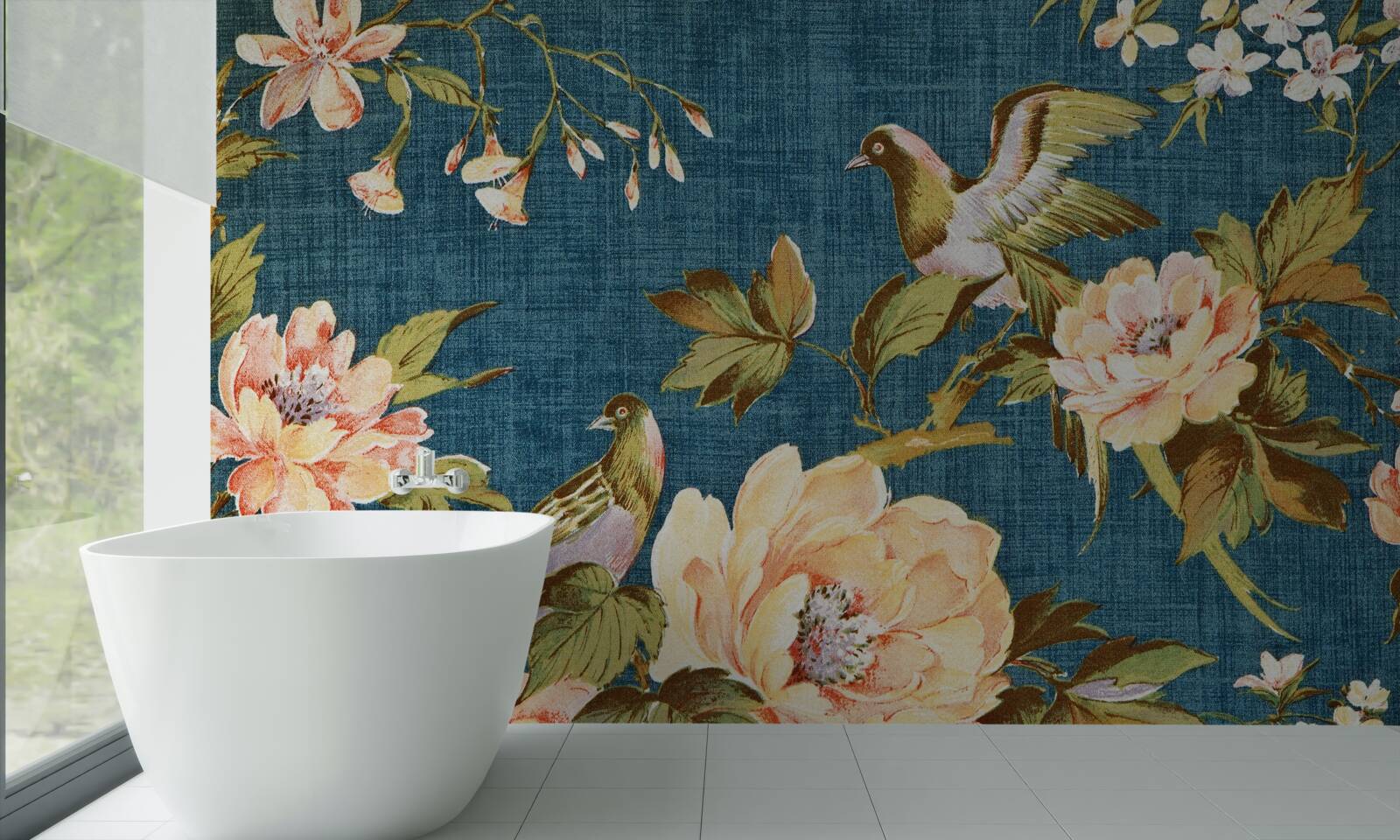 Fototapeta dva papagáje medzi ružami