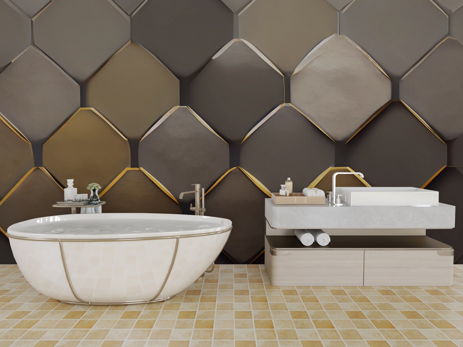 Fototapeta kovové štvorce