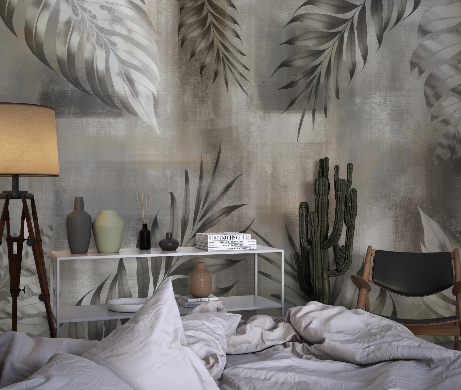 Fototapeta Monstera listy v čiernej a bielej