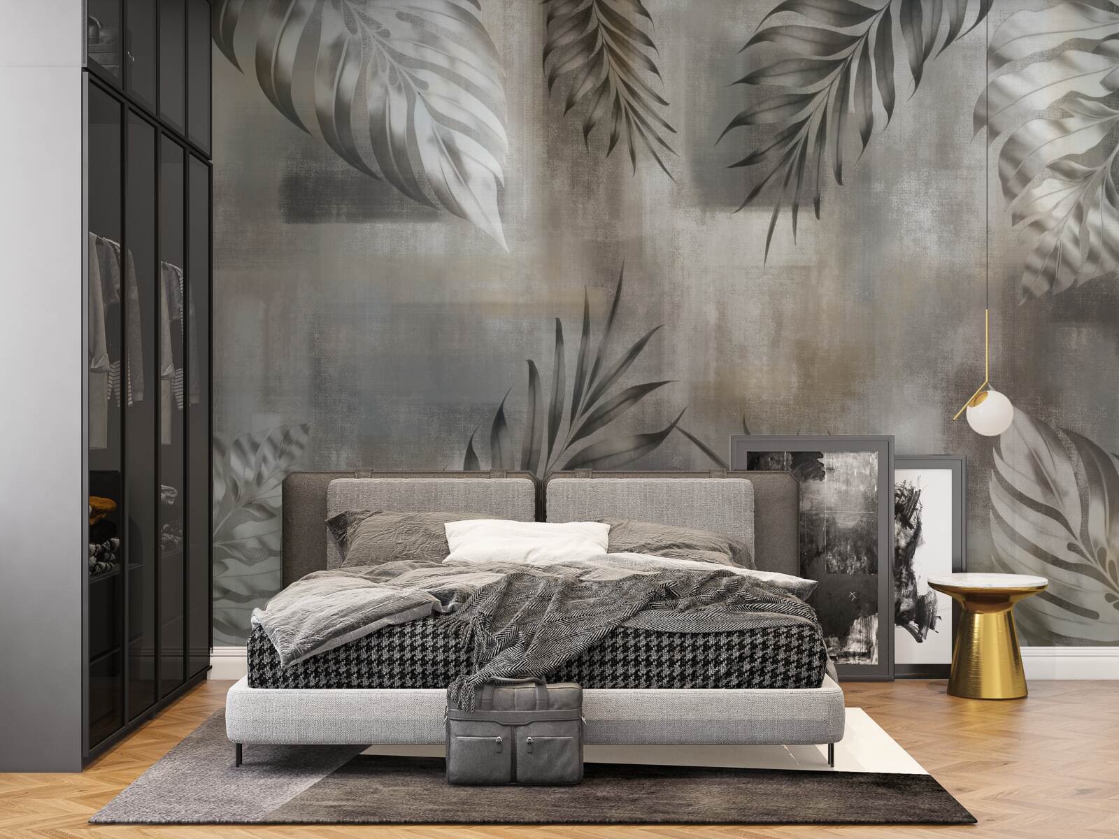 Fototapeta Monstera listy v čiernej a bielej