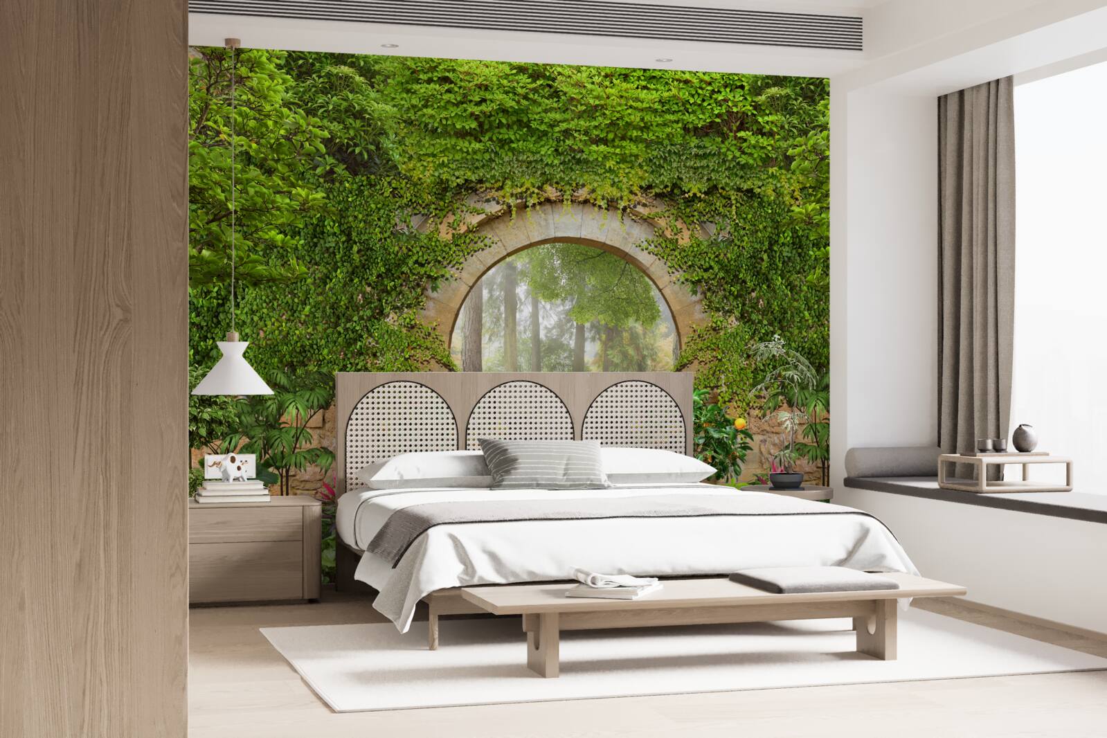 Fototapeta zarastený zelený oblúk v lese