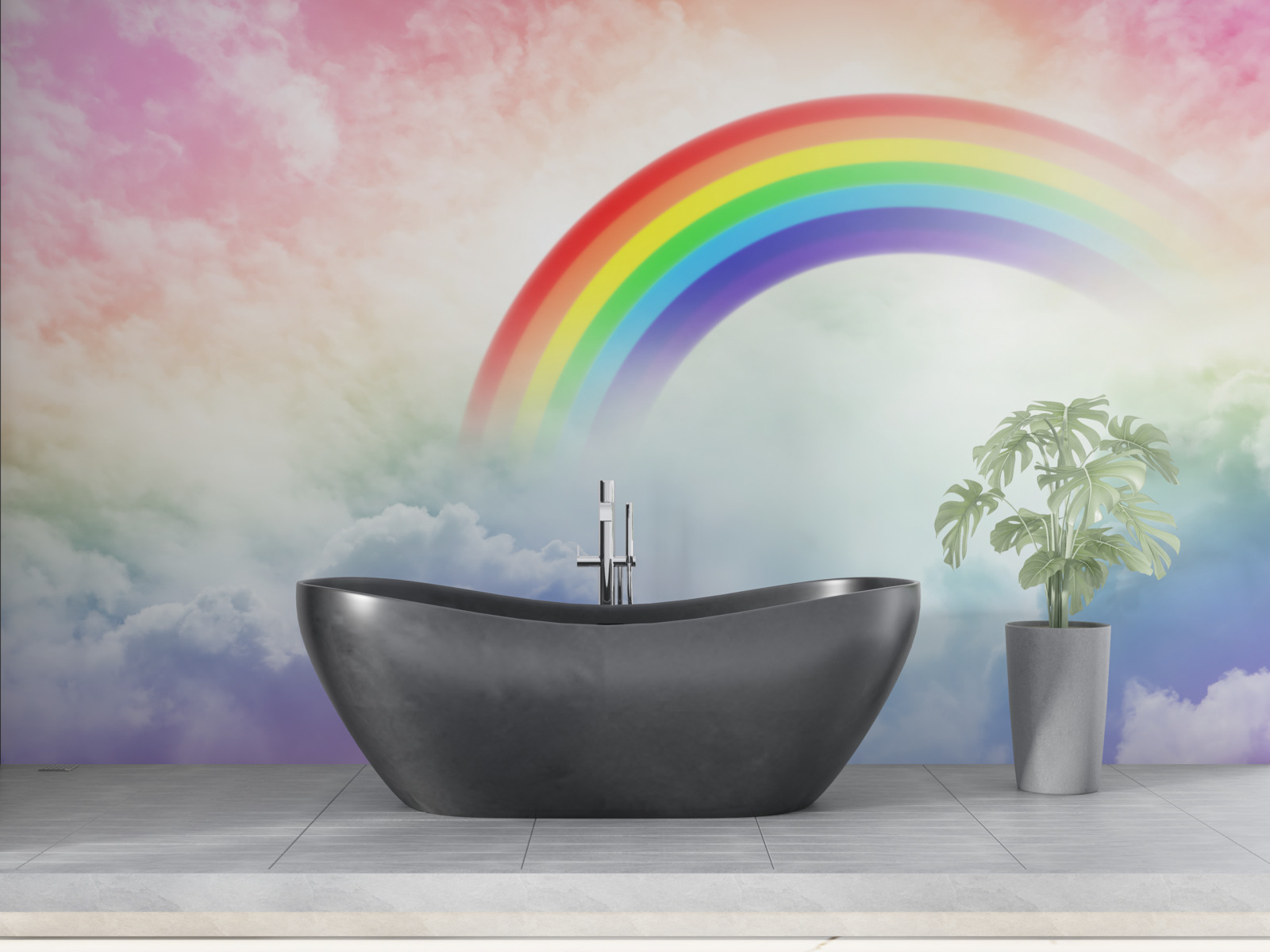 Fototapeta Nad oblakmi svieti farebná dúha