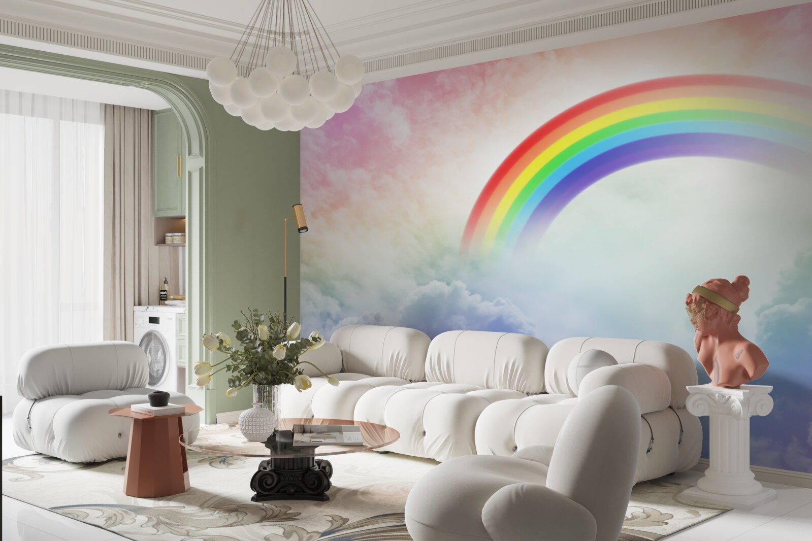 Fototapeta Nad oblakmi svieti farebná dúha