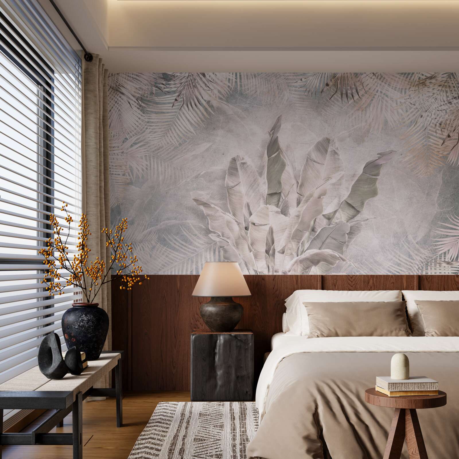 Fototapeta kompozícia s tropickými listami