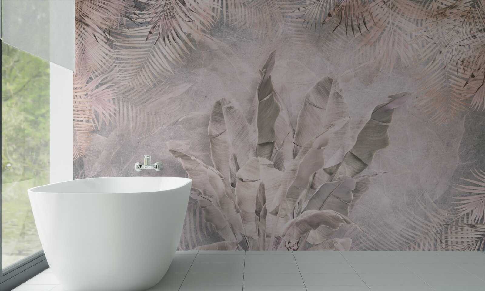 Fototapeta kompozícia s tropickými listami