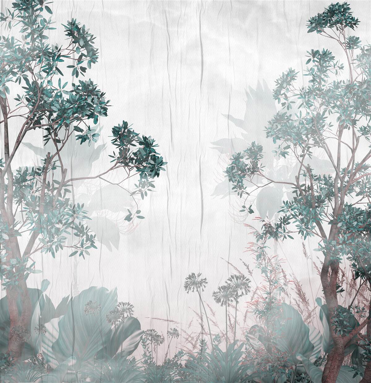 Fototapeta les je zahalený daždivým počasím