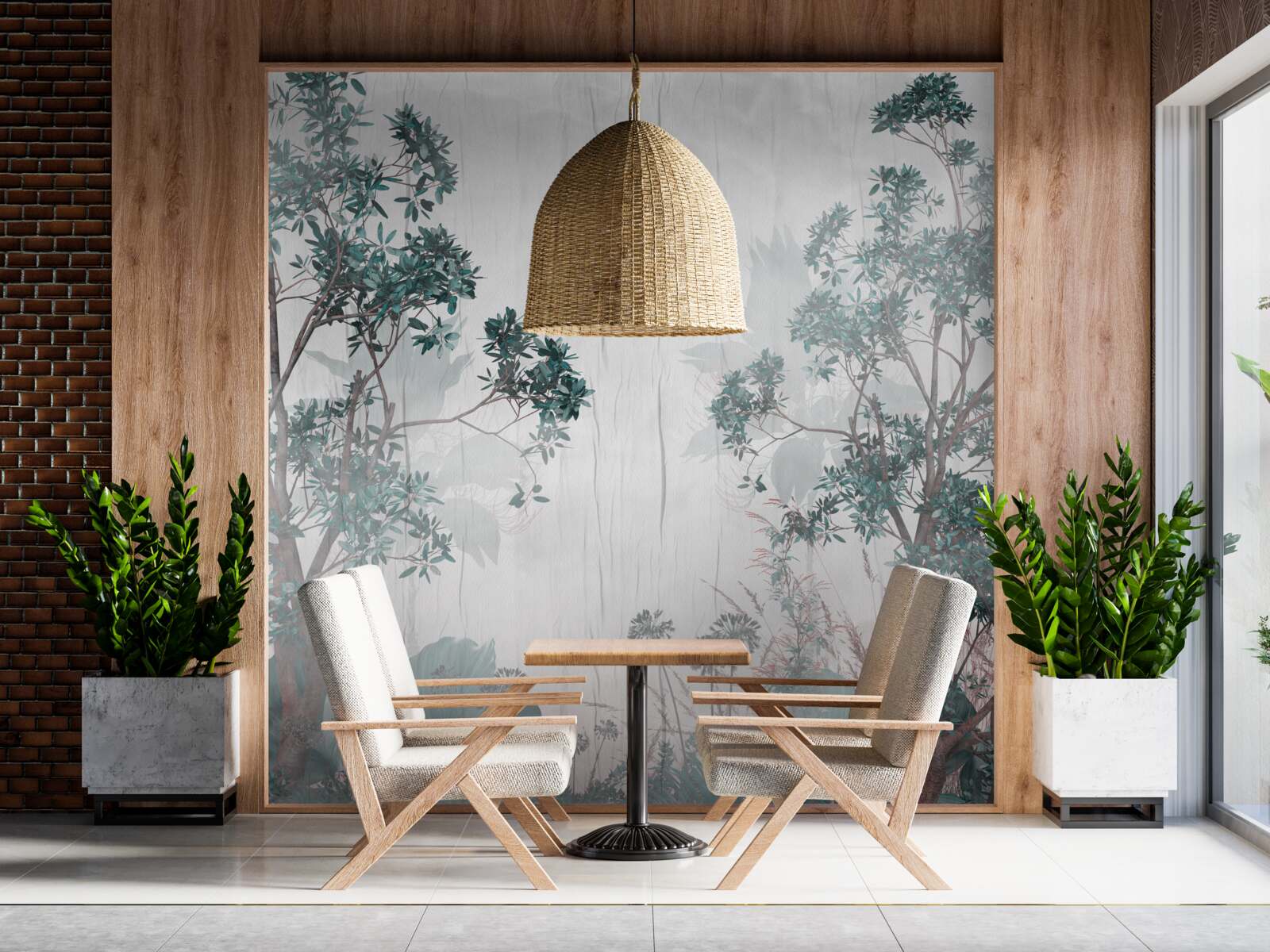 Fototapeta les je zahalený daždivým počasím