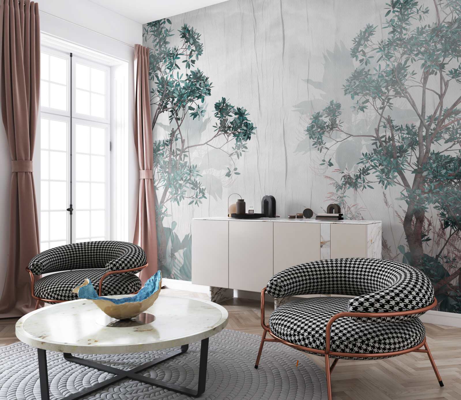 Fototapeta les je zahalený daždivým počasím