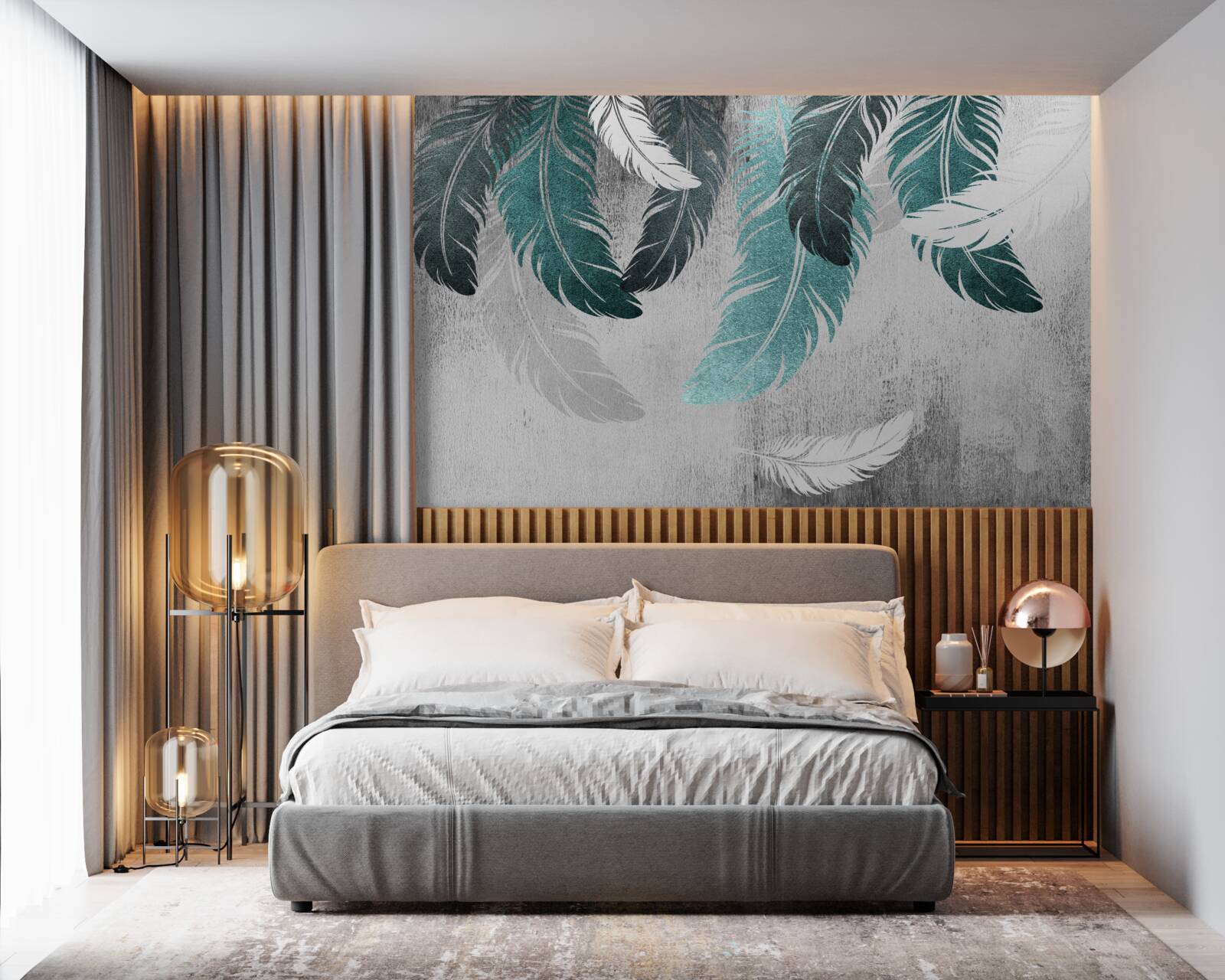 Fototapeta veľké perovité listy opadávajú