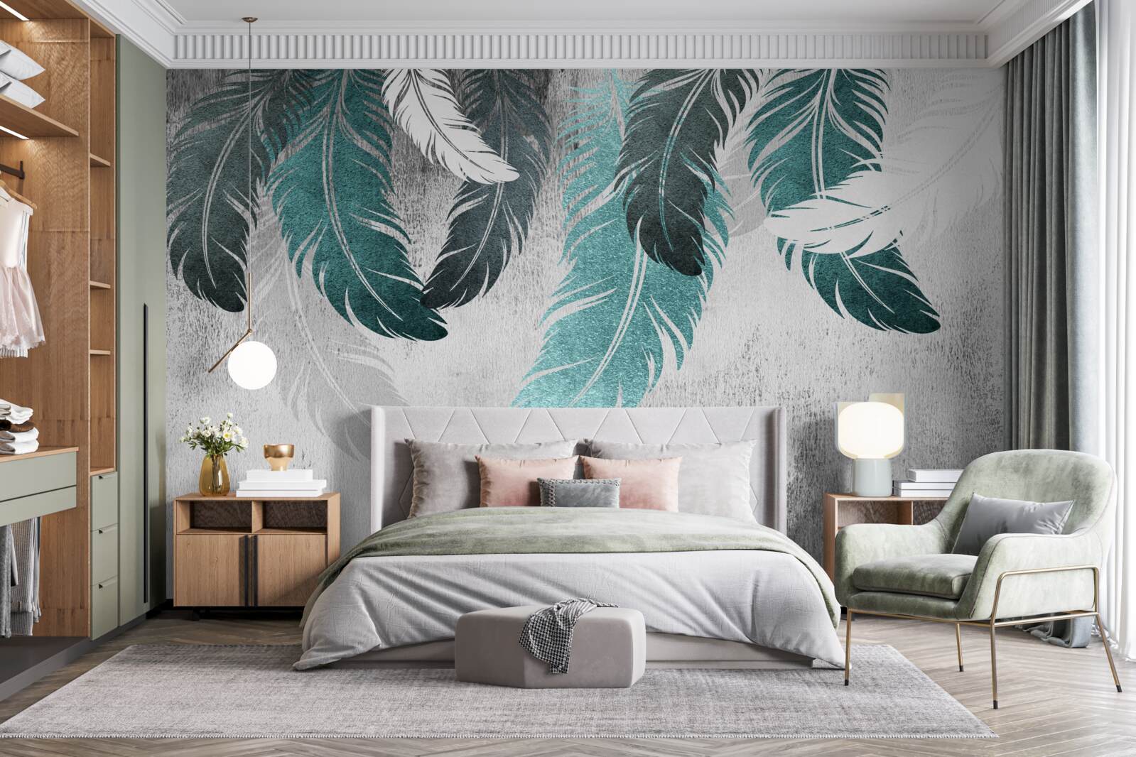 Fototapeta veľké perovité listy opadávajú