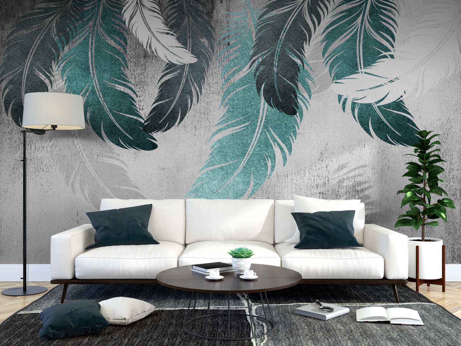 Fototapeta veľké perovité listy opadávajú