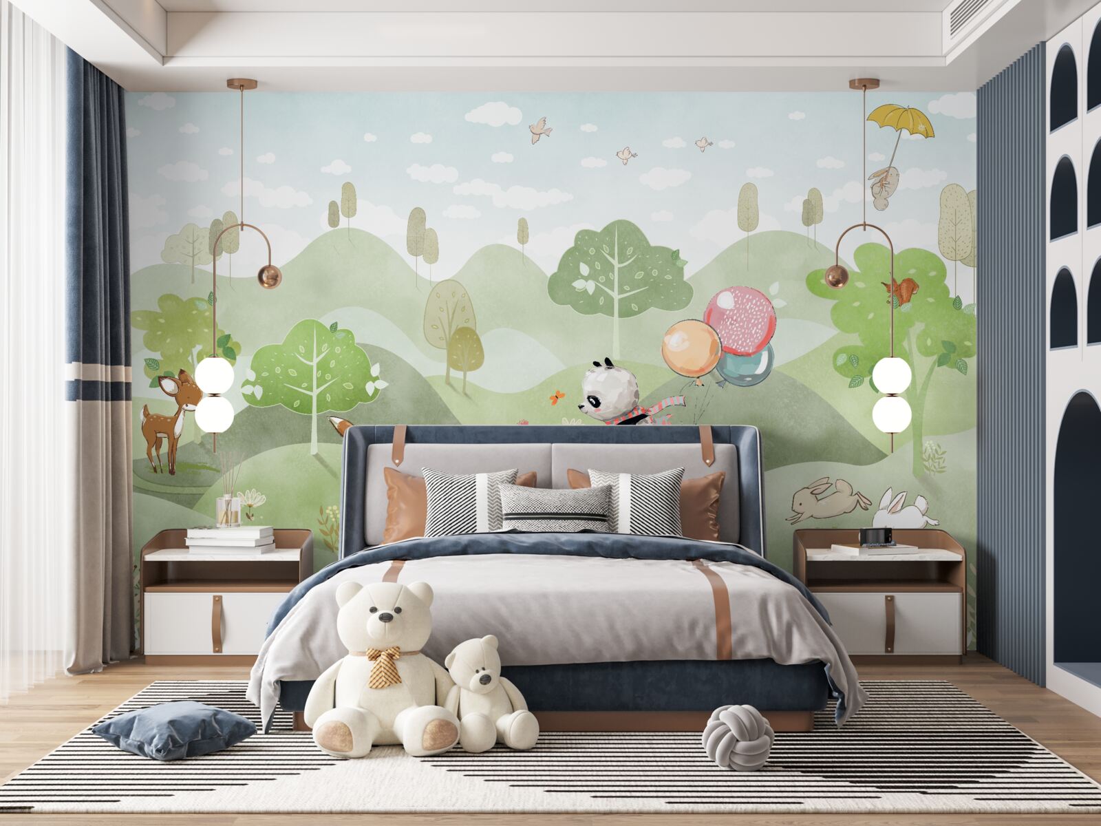 Fototapeta bicykel, na ktorom jazdí panda