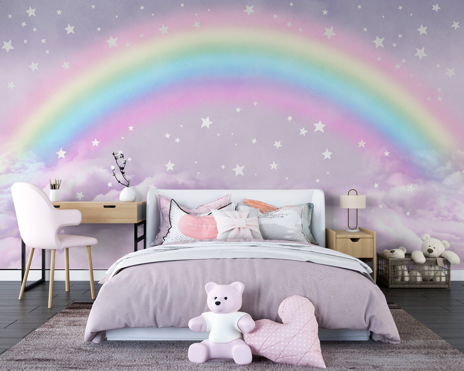 Fototapeta oblaky pod dúhou