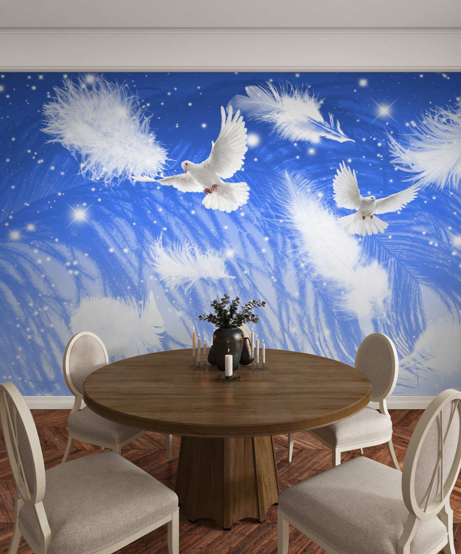 Fototapeta pohybujúce sa v atmosfére jasných vtákov a ich operenia