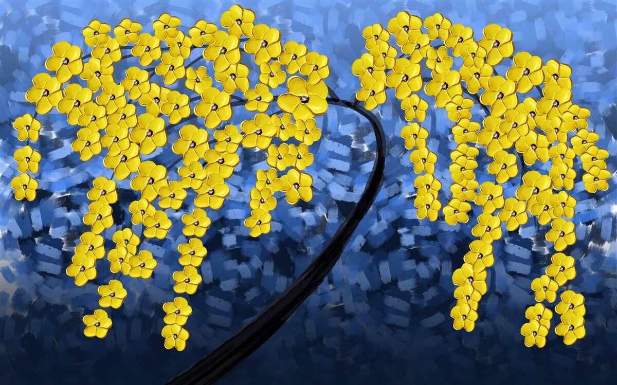 Fototapeta strom pod jesennou búrkou