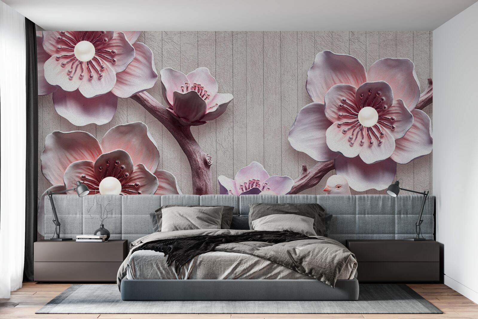 Fototapeta mäkké ružové čerešňové púčiky