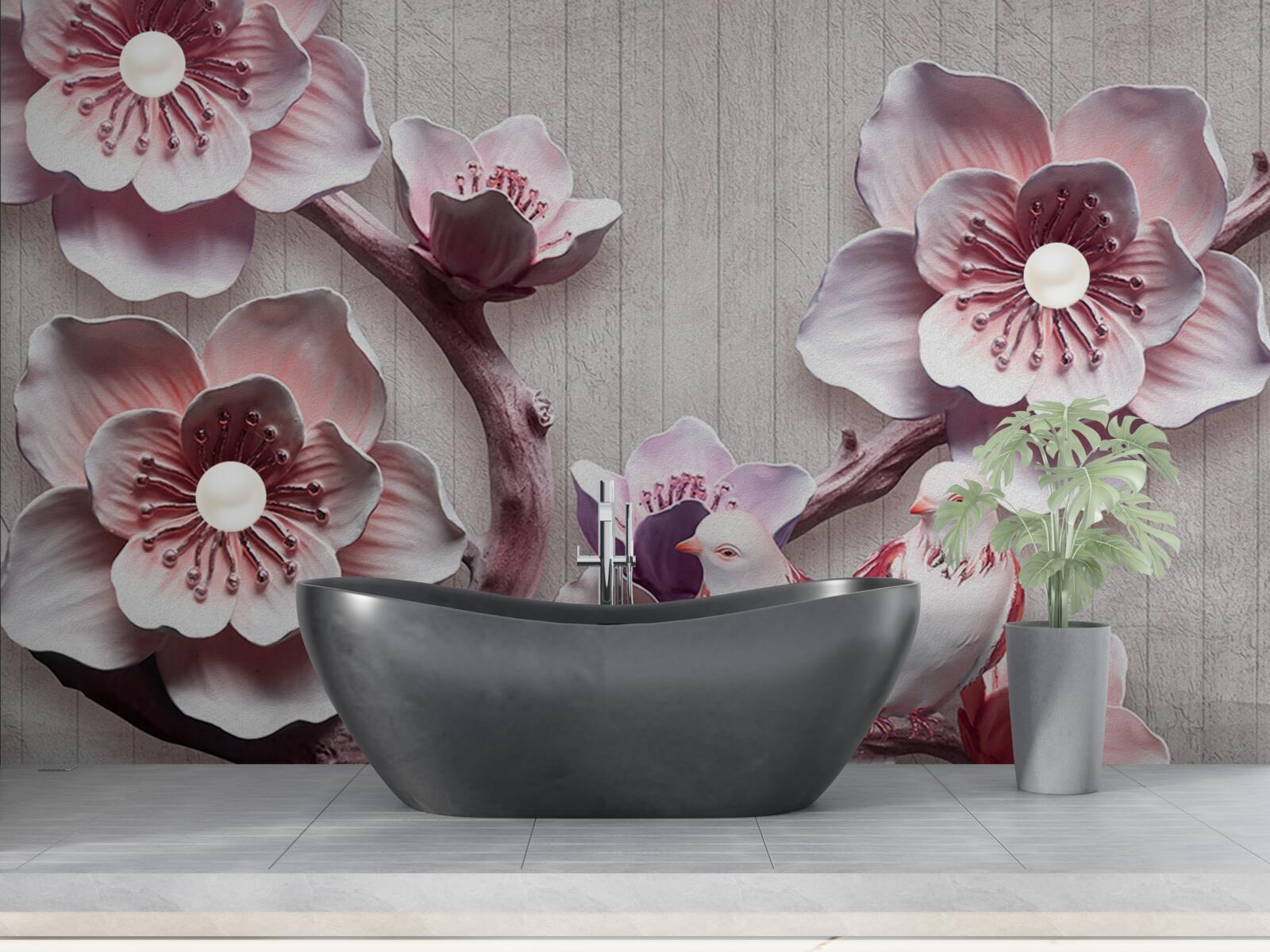 Fototapeta mäkké ružové čerešňové púčiky