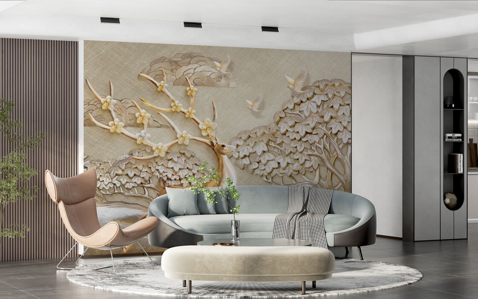 Fototapeta zlatý jeleň luxusne pobehujúci na lúke