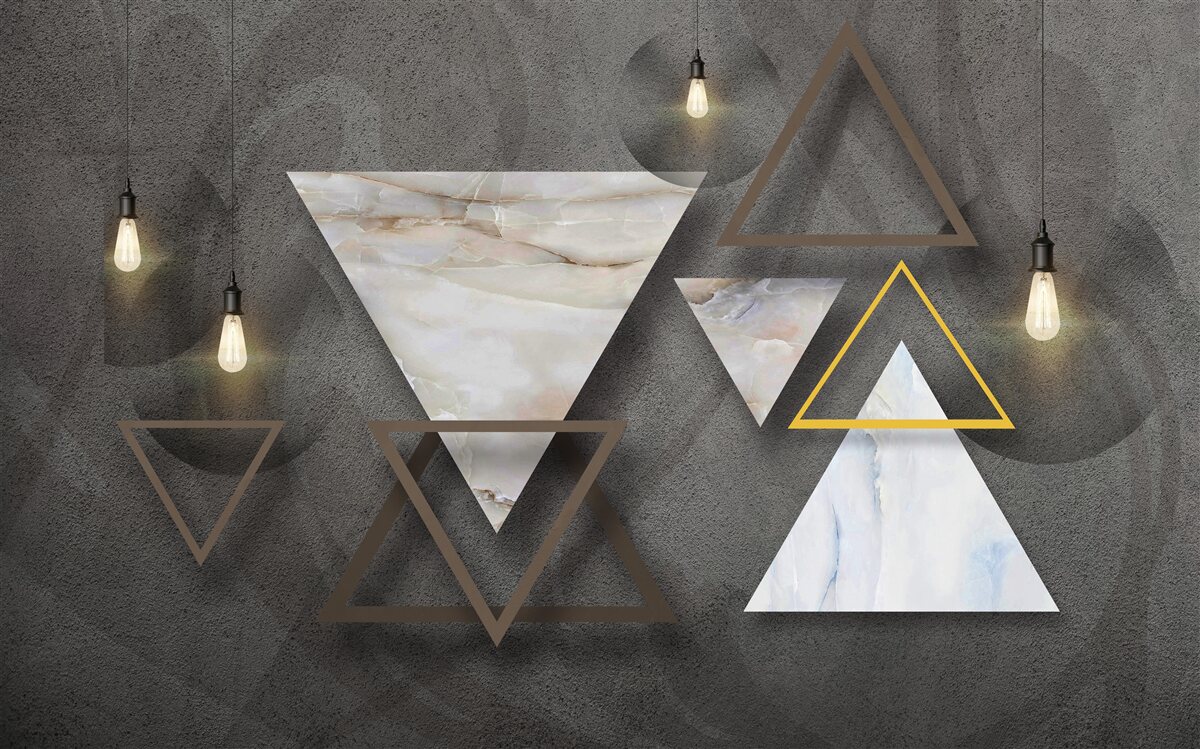 Fototapeta trojuholníky medzi žiarovkami