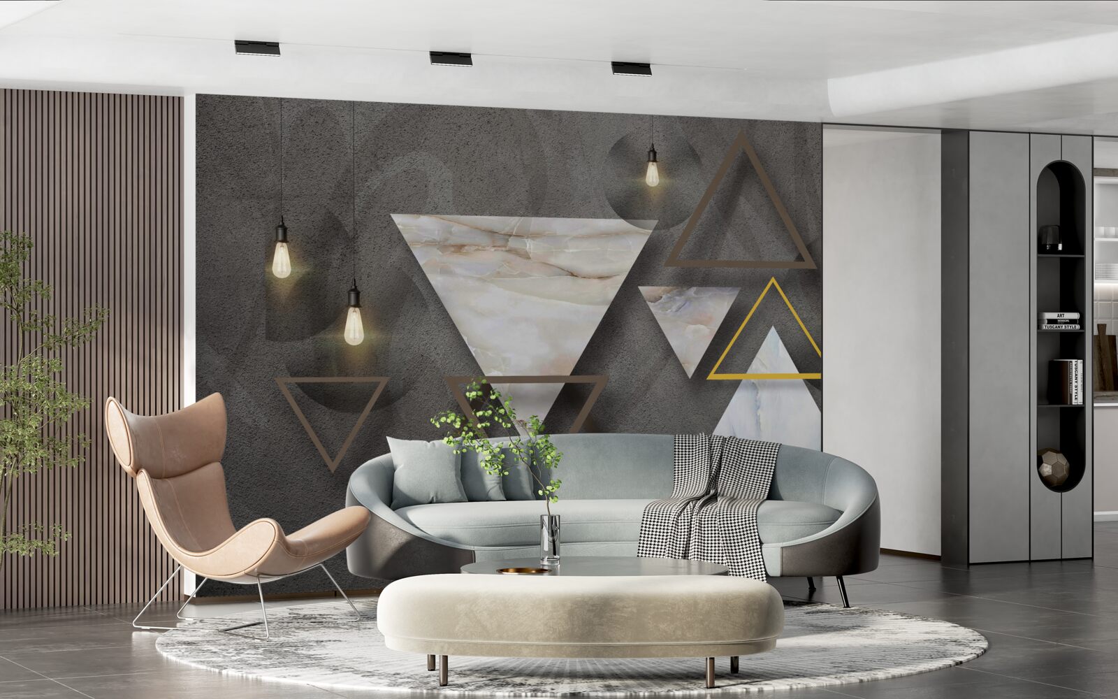 Fototapeta trojuholníky medzi žiarovkami