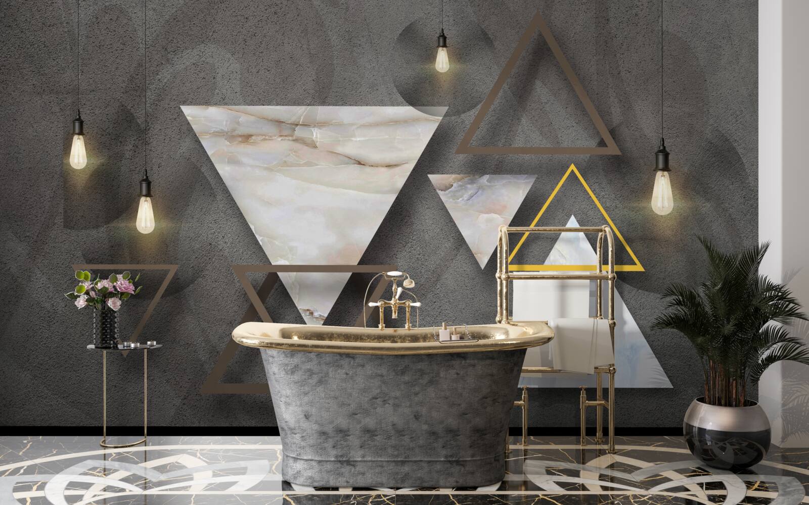Fototapeta trojuholníky medzi žiarovkami