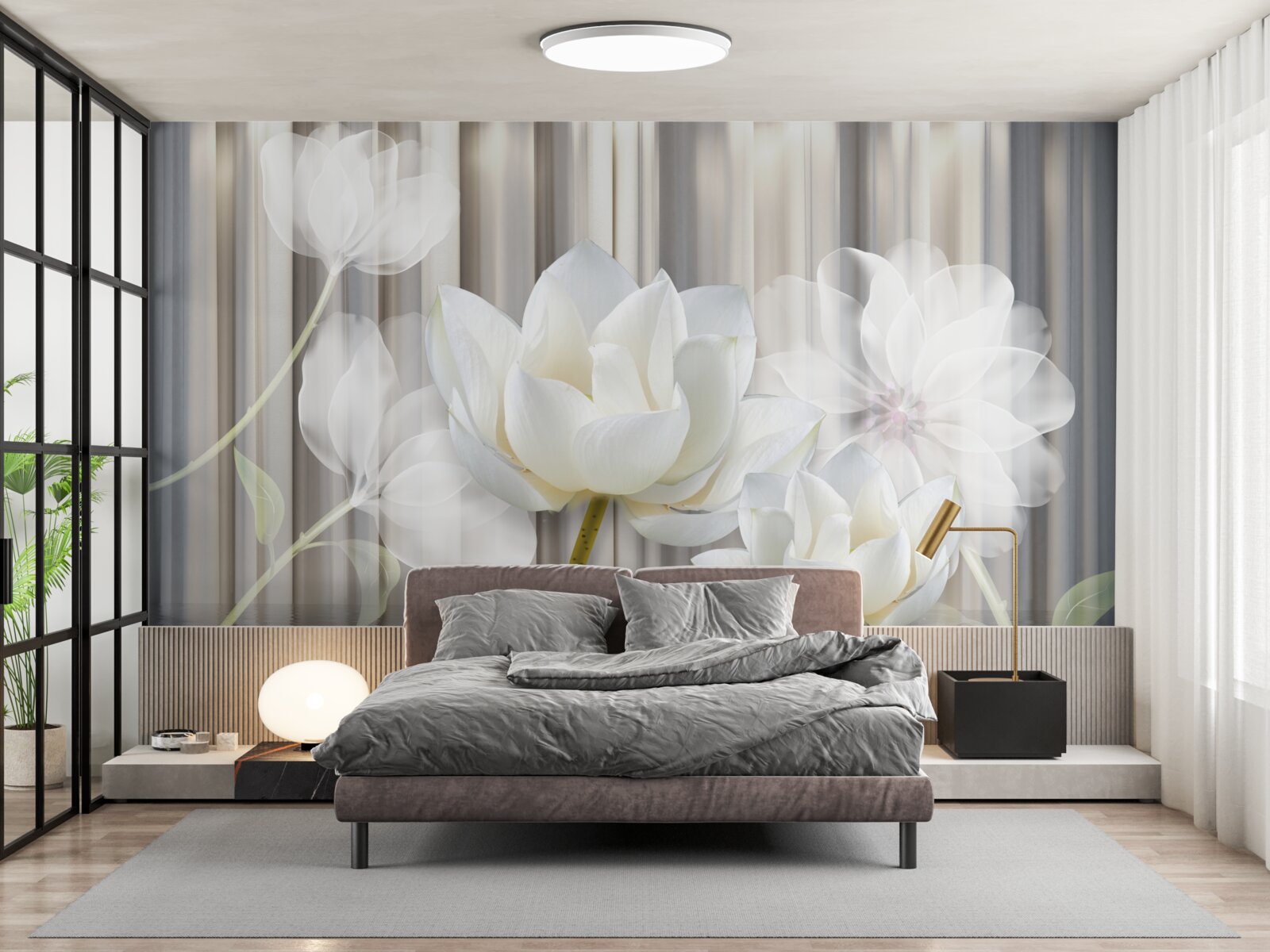 Fototapeta biele tulipány, svetlo ako vzduch