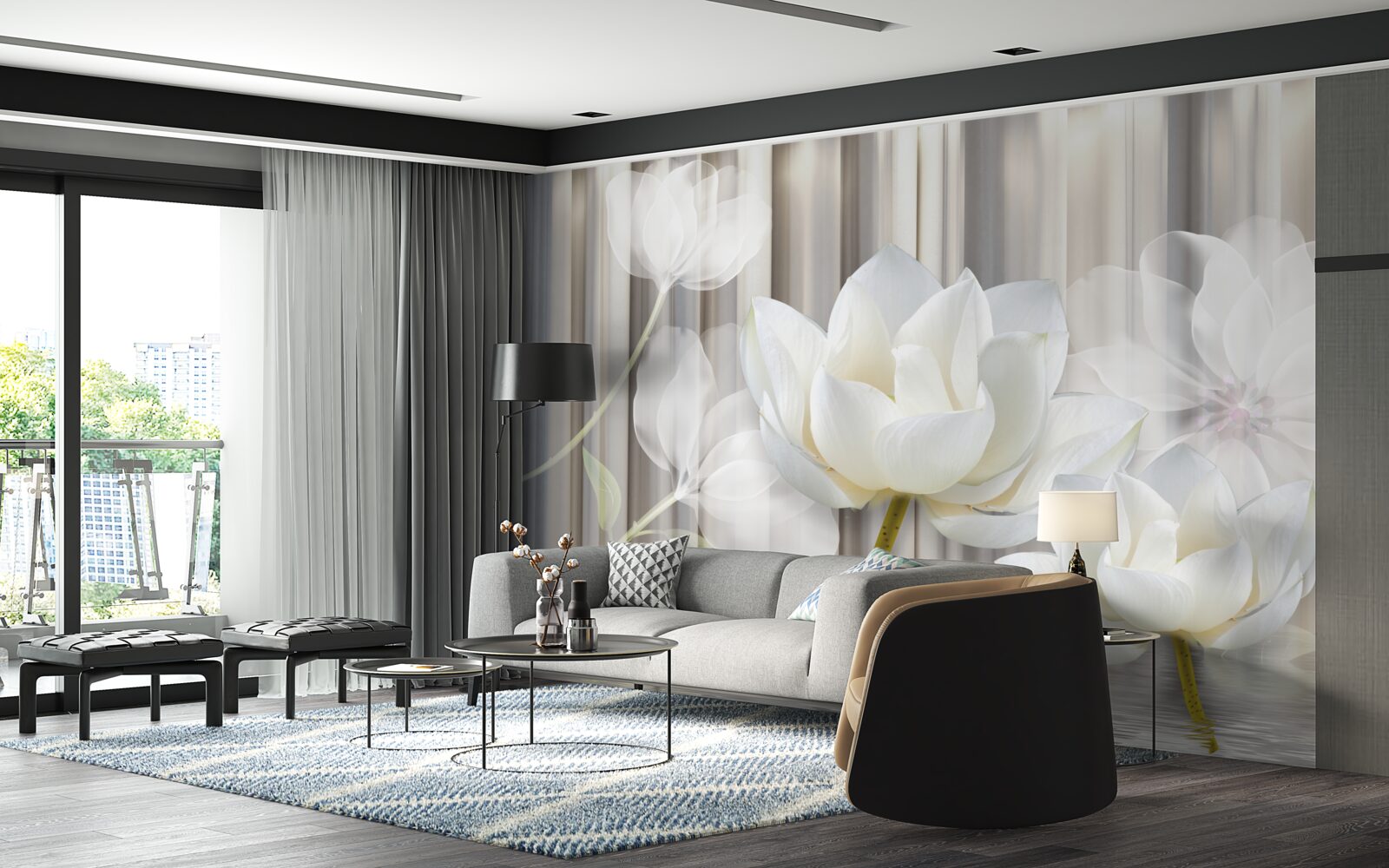 Fototapeta biele tulipány, svetlo ako vzduch