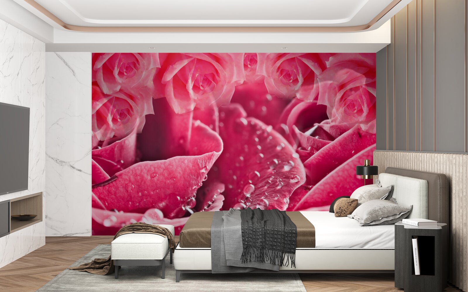 Fototapeta kvapky rosy na ruži