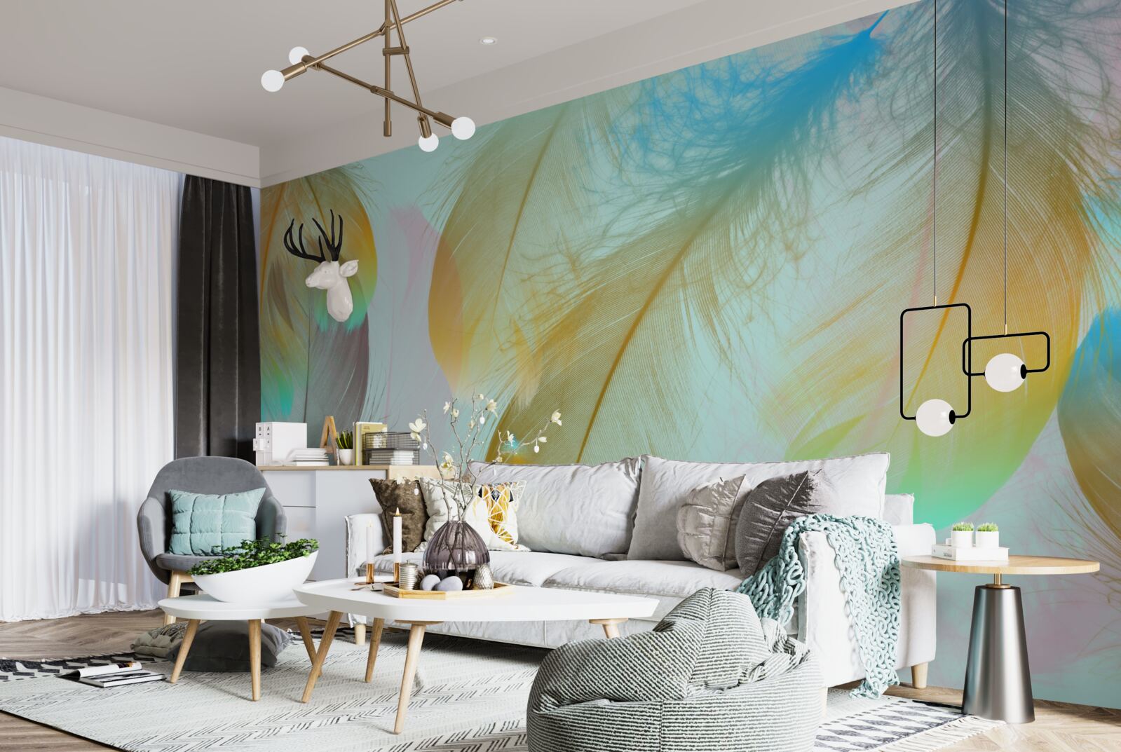 Fototapeta lietajúce mäkké perie