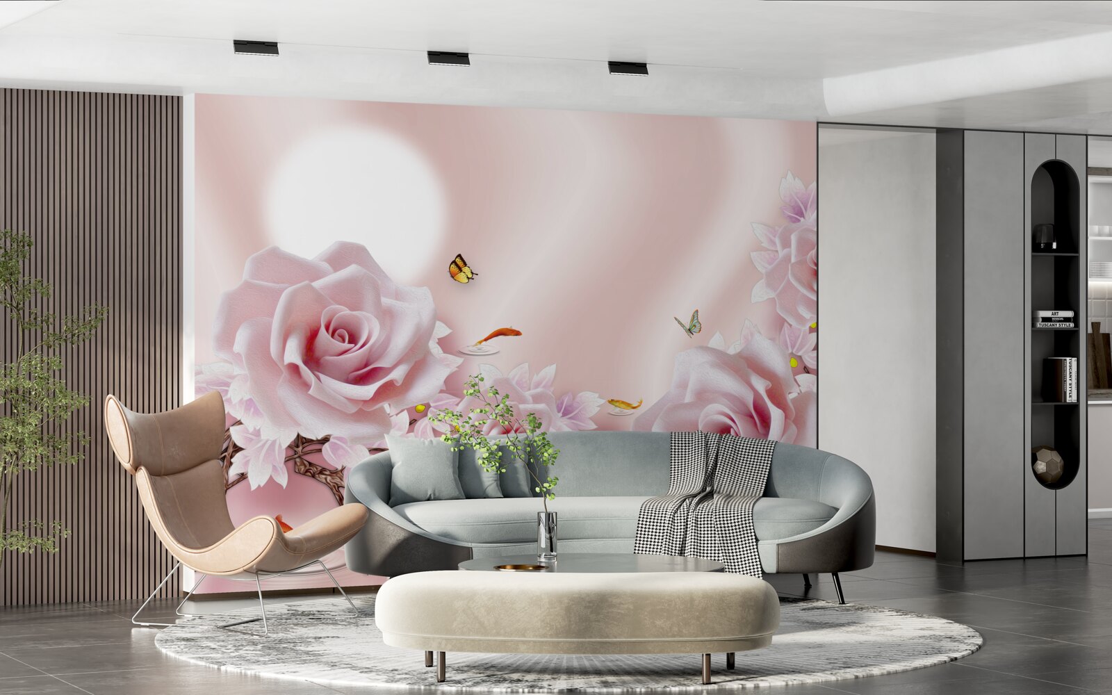 Fototapeta sada ružových púčikov na hodvábnom ružovom pozadí