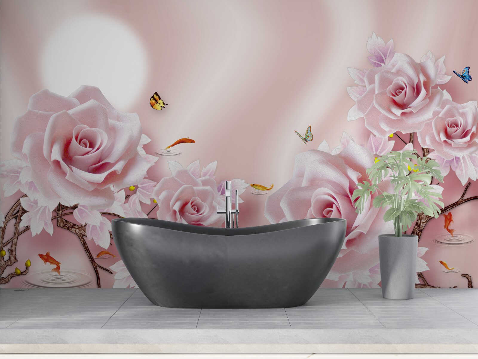 Fototapeta sada ružových púčikov na hodvábnom ružovom pozadí