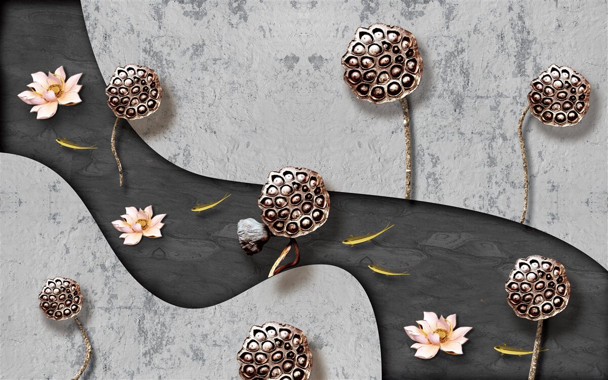 Fototapeta abstraktná cesta posiata kvetmi na poli