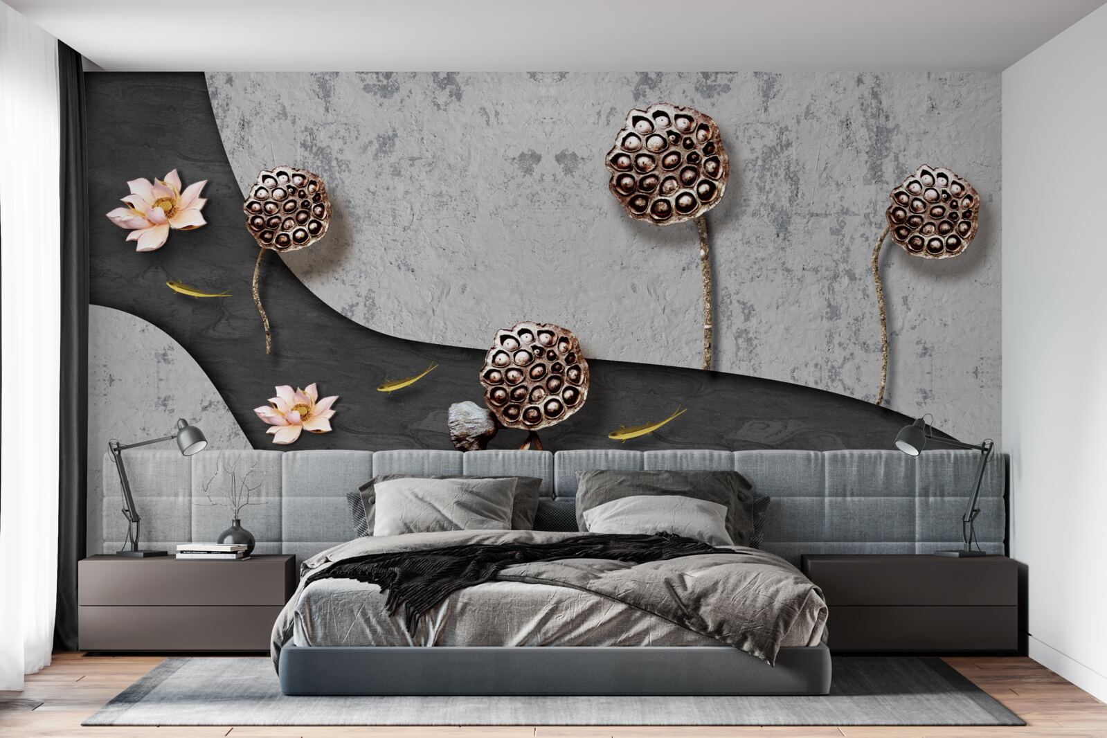 Fototapeta abstraktná cesta posiata kvetmi na poli