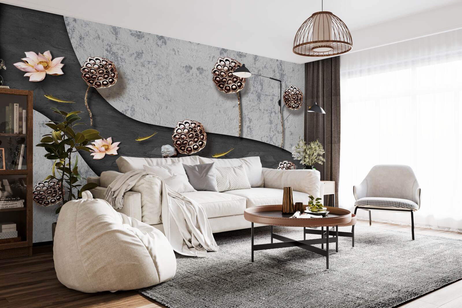 Fototapeta abstraktná cesta posiata kvetmi na poli