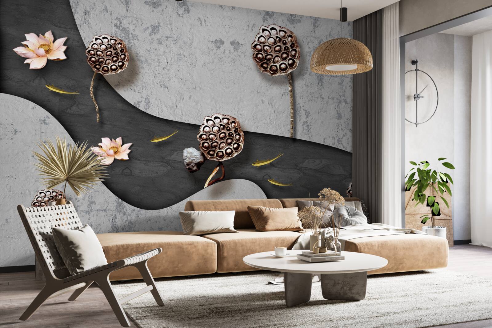 Fototapeta abstraktná cesta posiata kvetmi na poli