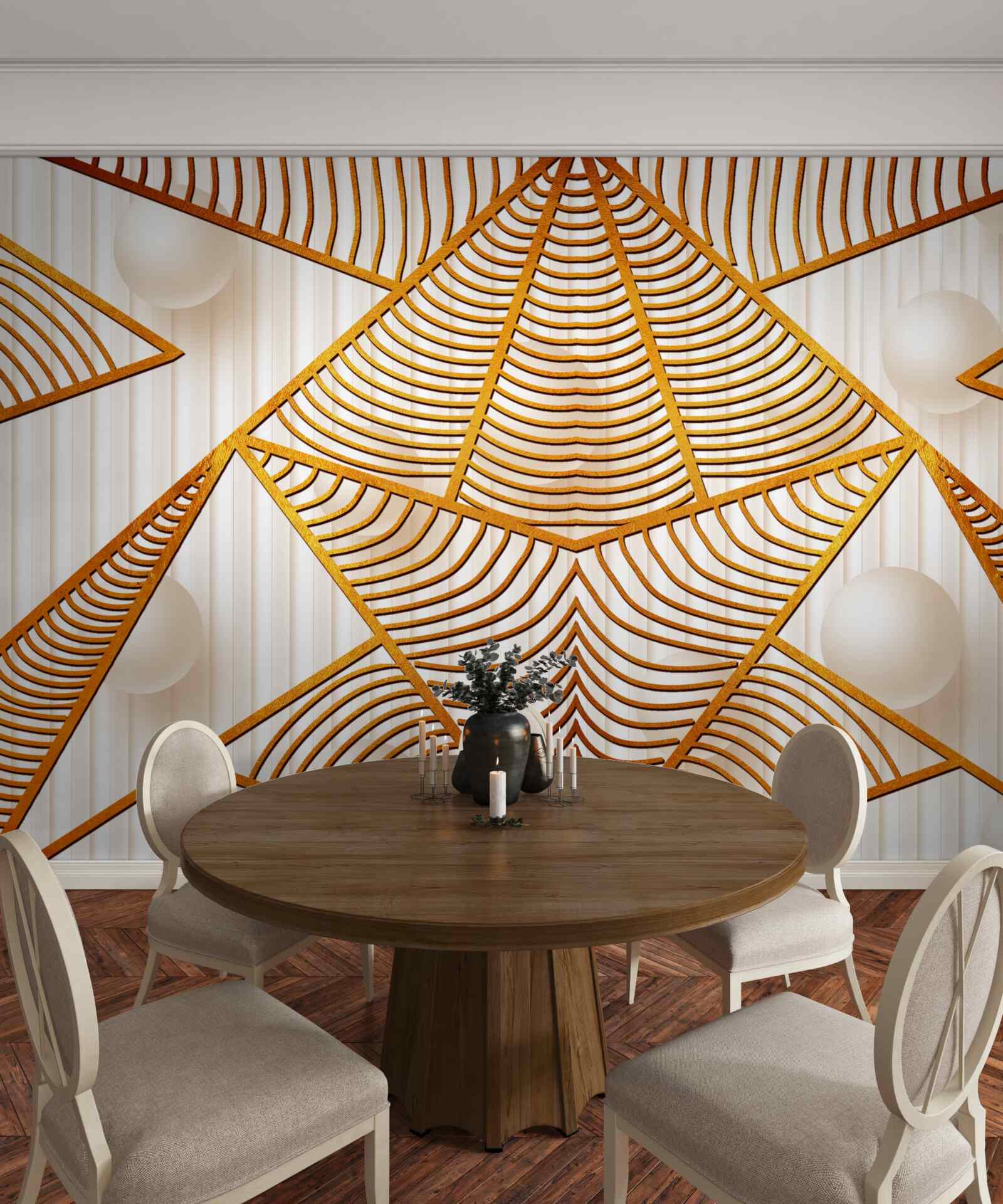 Fototapeta zlatý vzor v geometrickom štýle