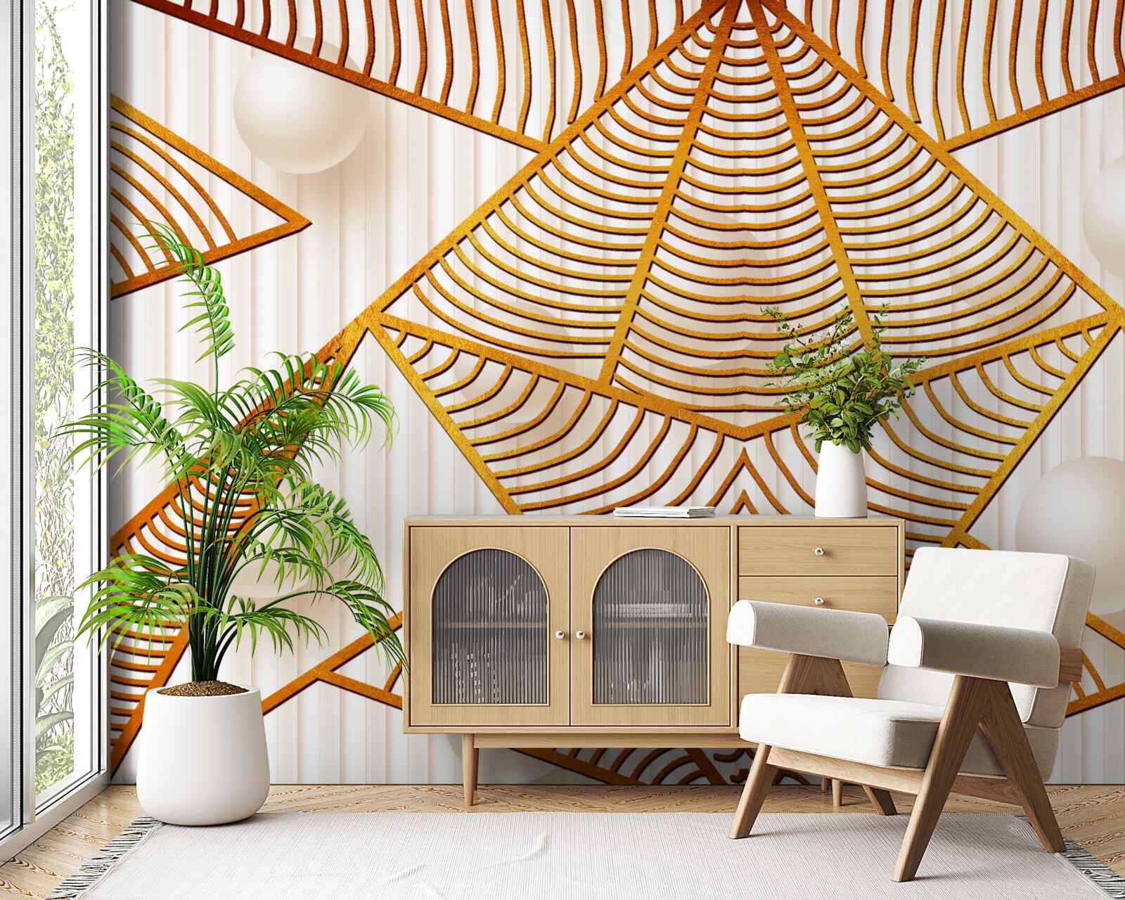 Fototapeta zlatý vzor v geometrickom štýle