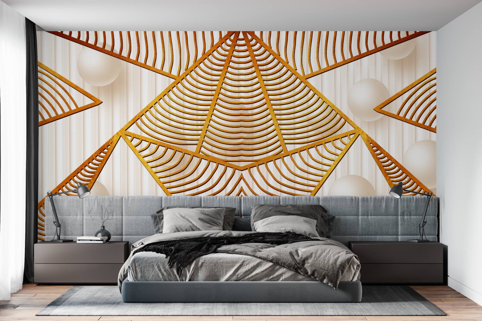 Fototapeta zlatý vzor v geometrickom štýle