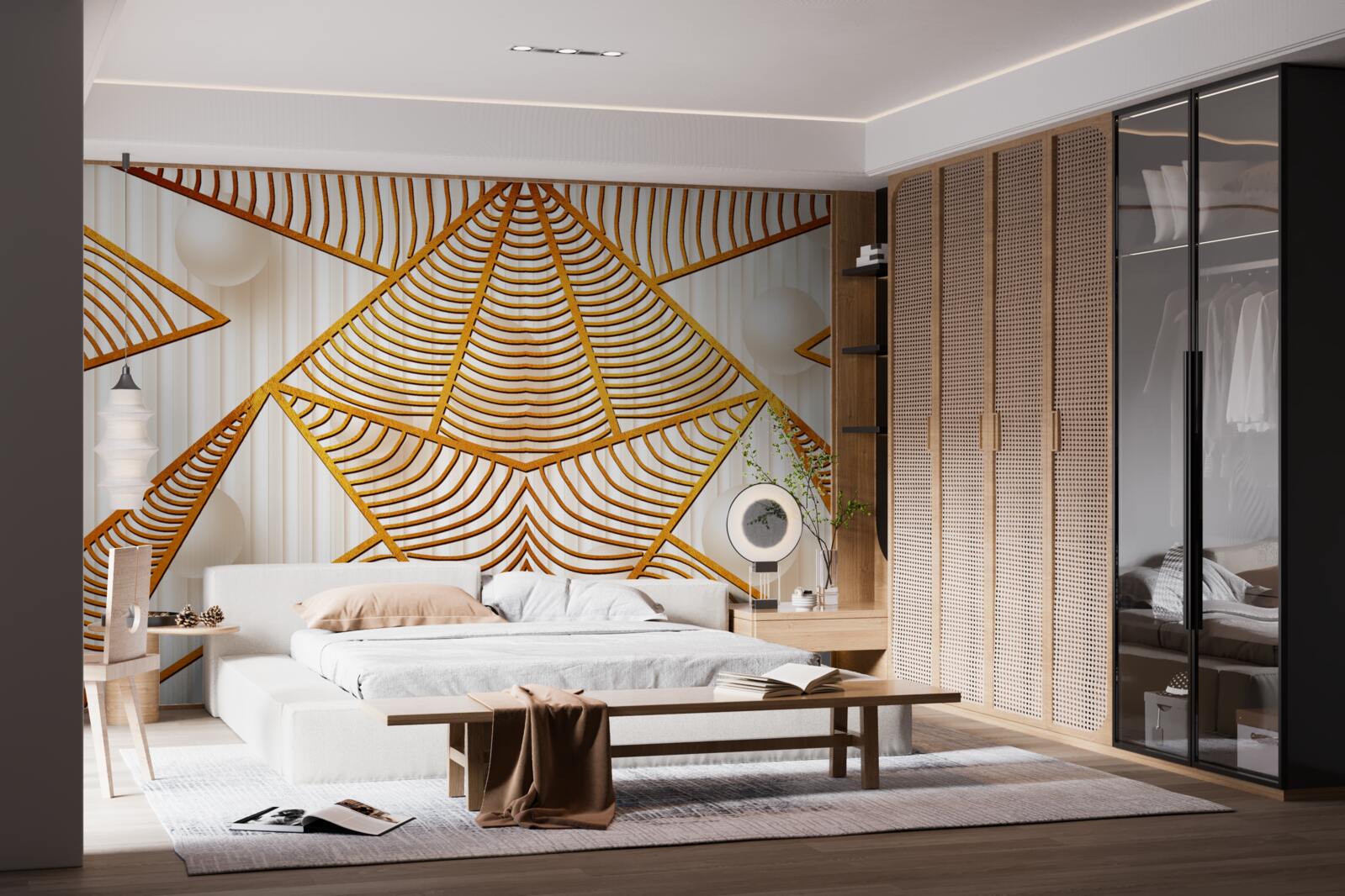 Fototapeta zlatý vzor v geometrickom štýle